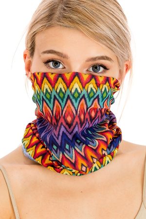 Boho Chic Artisan Geometric Print Versatile Neck Gaiter Mask