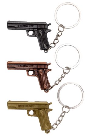 Pistol Gun Beretta 92f Metal Alloy Key Chain