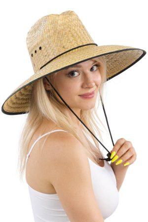 Quarterhorse Wide Dome Brim Straw Lifeguard Hat