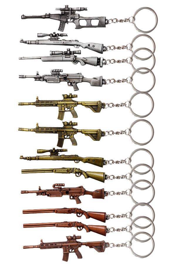 Combat Battle Rifle Gun Alloy Key Chain