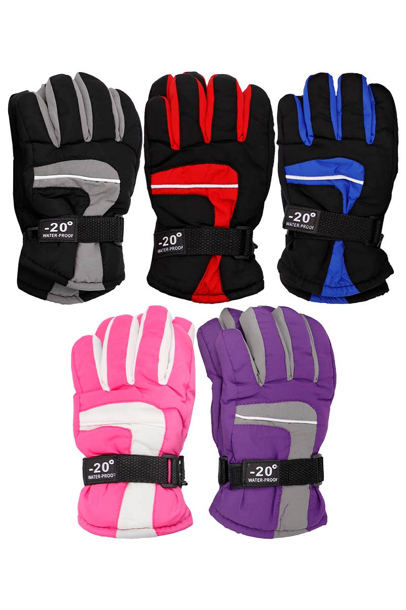 Kids Racer Heavy Duty Waterproof Ski Gloves