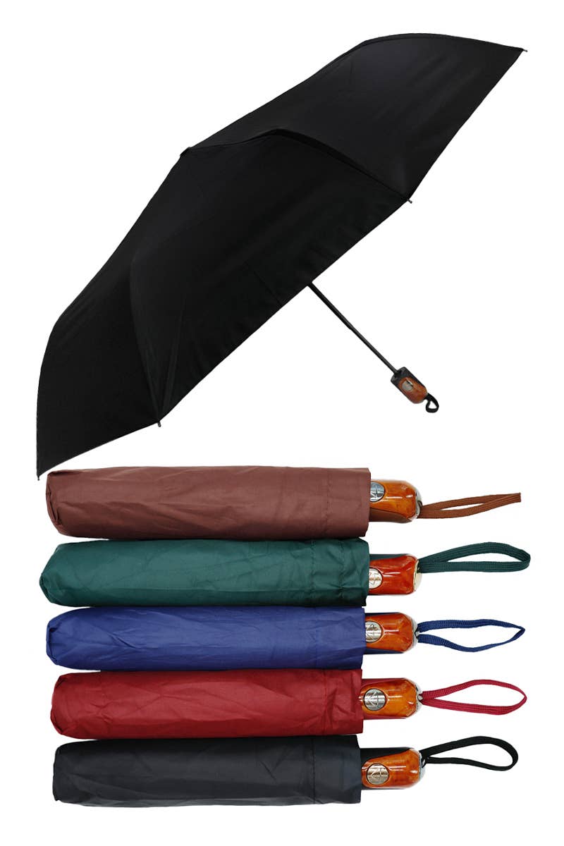 Monochrome Auto Open-fold Compact Umbrella