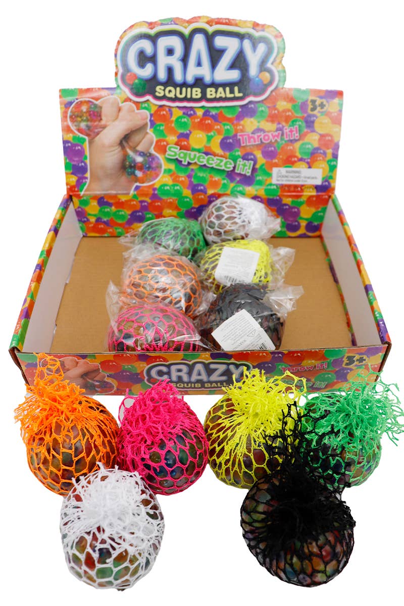 Mesh Light-Up Water Bead Squishy Ball - 12 pcs