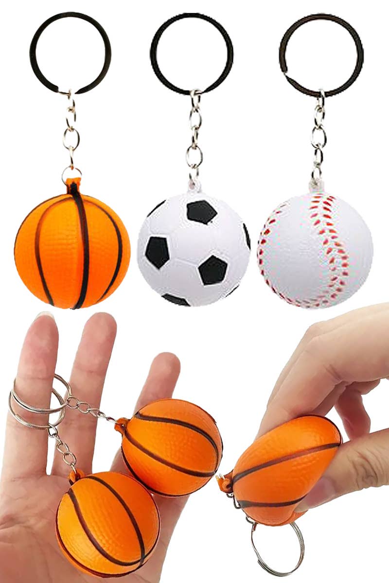 Sports Ball Squishy PU Novelty Key Chain