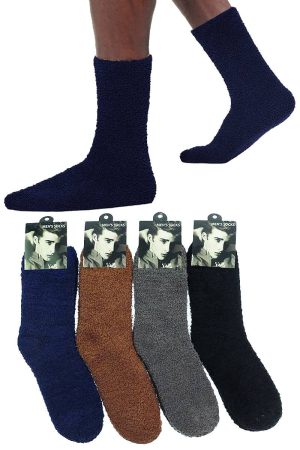 Men's Dark Neutral Fuzzy Lounge Quarter Socks