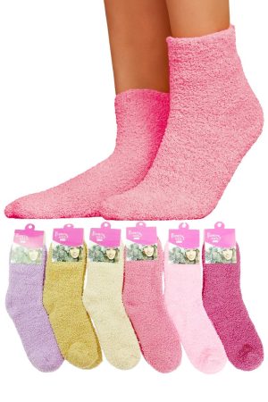 Women's Warm Vibrant Fuzzy Lounge Quarter Socks