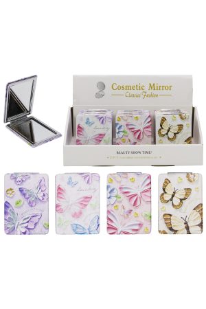 Lucky Butterfly Rectangular Compact Mirror