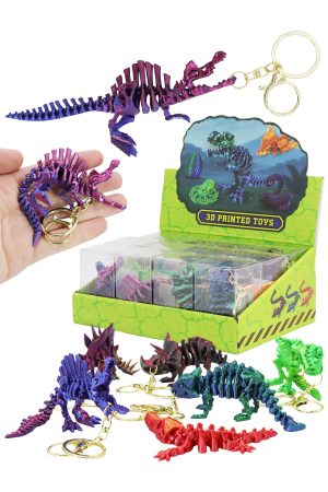 Dinosaur Fossil 3d Print Articulated Key Chain