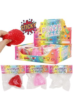 Strawberry Glitter Sticky Mochi Squishy Bag