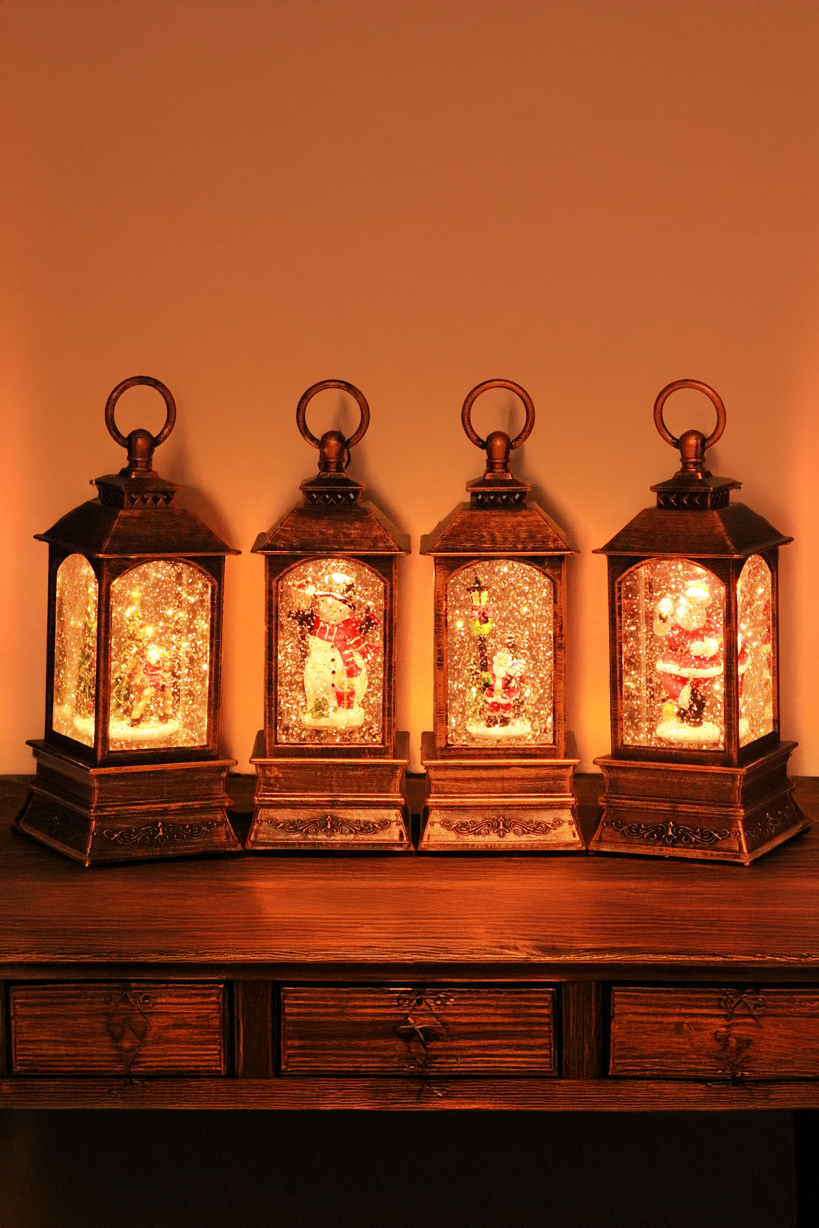 Vintage Christmas Glittering Music Led Lantern - Steady for wholesale by Cap Zone