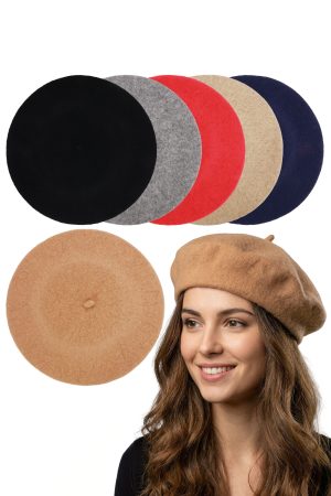 Parisian Atelier Faux Wool Felt Beret