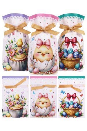 Easter Eggs Drawstring Treat Bag - 50 Pcs