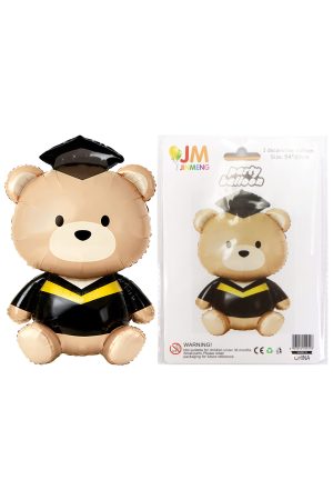 Graduation Regalia Cap and Gown Teddy Bear Balloon - 12 Pcs