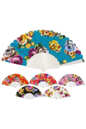 Peony Roses Scallop Edge Hand-held Folding Fan