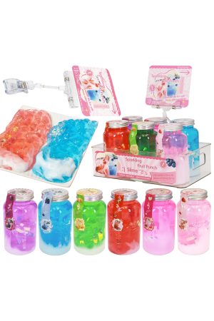 Sparkling Fruit Punch Slime Bottle w/ Display Bin - 6 Pcs