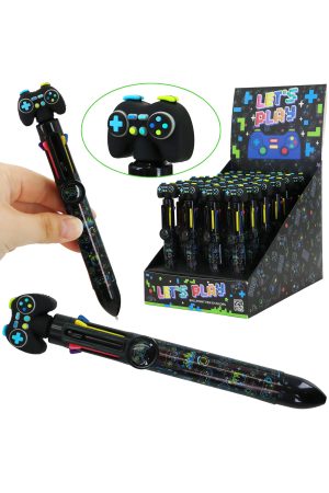 Retro Game Console 8-in-1 Multicolor Pen - 24 Pcs