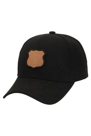 Route 66 Cognac Embossed Tonal Road Map Baseball Cap