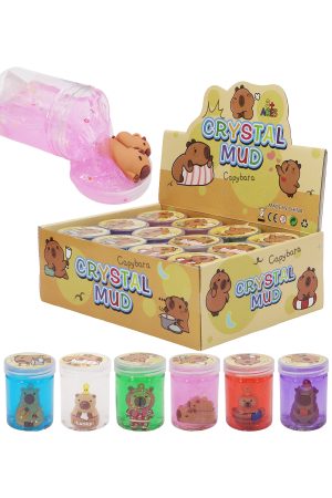 Capybara Figurine Glittery Gel Slime Mini Jar