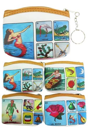 La Loteria Zipper Vegan Leather Coin Purse