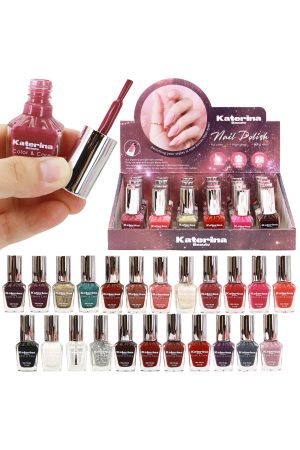 Shimmery and Solid Variety Glossy Nail Polish - 24 Pcs