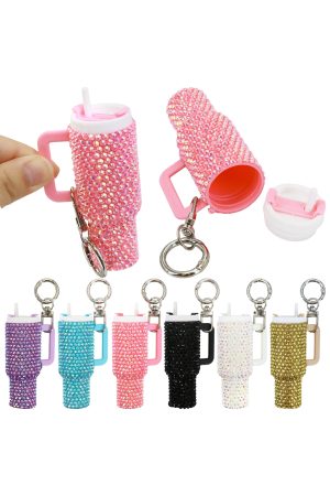Bling Rhinestone Mini Tumbler Cup Key Chain