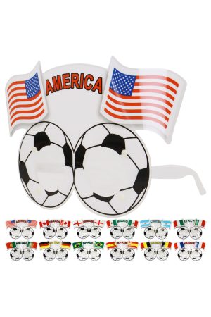 International Flag Soccer Ball Party Favor Novelty Glasses