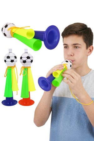 Colorful Soccer Ball Party Toy Horn -12 Pcs