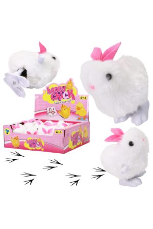 Bunny Rabbit Wind-up Clockwork Plushie Doll Toy