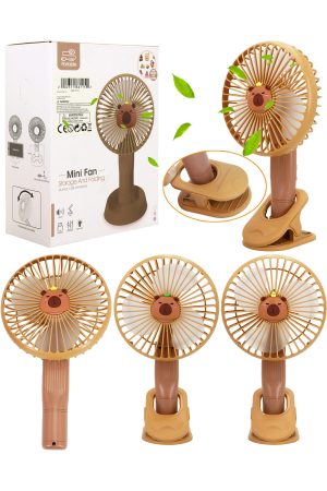 Capybara Clip-On Tabletop Handheld Electric Fan - 3 Pcs