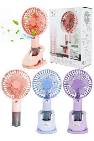 2-in-1 Water Spray Mist Electric Portable Stand Fan - 3 Pcs