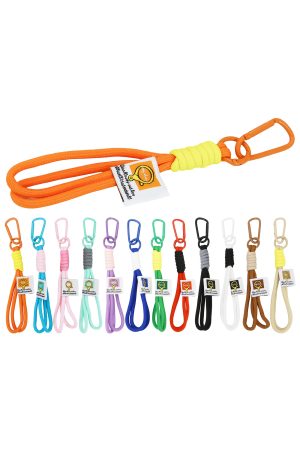 Vibrant Colorful Woven Tag Rope Lanyard Keychain
