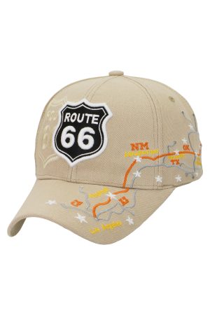 Route 66 Road Map Acrylic Baseball Cap