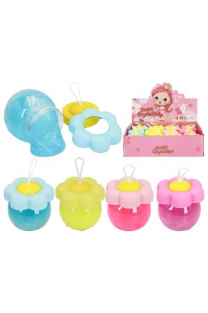 Daisy Flower Ombre Glittery Shimmer Gel Slime Jar - 12 Pcs