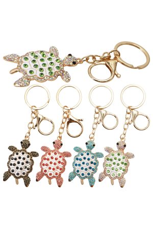 Colorful Turtle Enamel Bling Rhinestone Key Chain