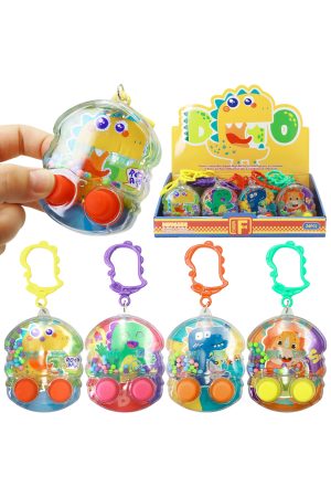 Dinosaur Water Ball Toss Game Console Key Chain - 24 pcs
