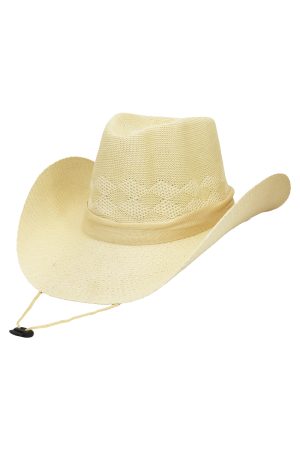Monochrome Knit Woven Relaxed Cowboy Hat