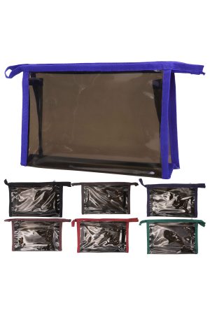 Dark Tint Clear PVC Toiletry Cosmetic Pouch Bag