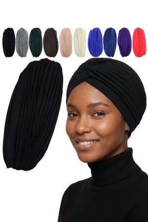 Classic Solid Color Pre-Tied Turban Head Wrap