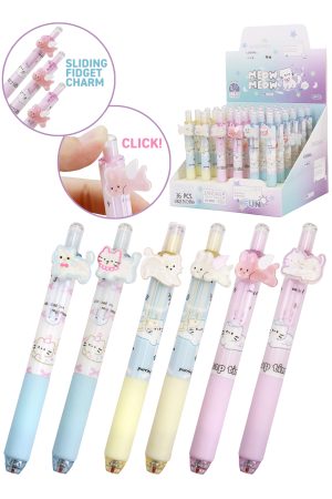 Cute Pastel Animals Fidget Charm 0.5mm Ink Pen - 36 Pcs