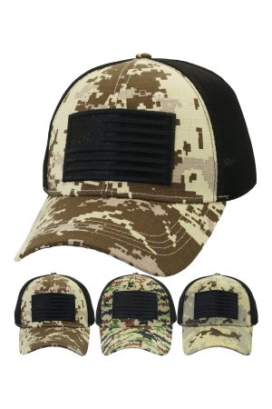 USA Flag Digital Camo Mesh Back Acrylic Baseball Cap