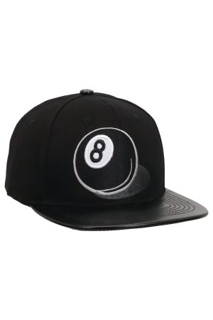 8 Ball Pool Cotton Vegan Leather Flat Brim Cap