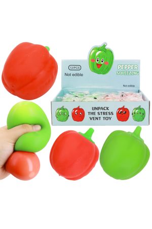 Bell Pepper Vegetable Soft Slime Filled Squishy - 12 Pcs