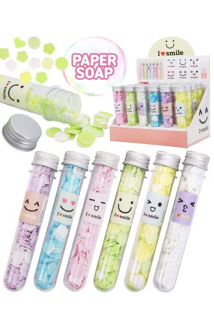 Cute Paper Soap Confetti Flakes Portable Tube Jar - 24 Pcs