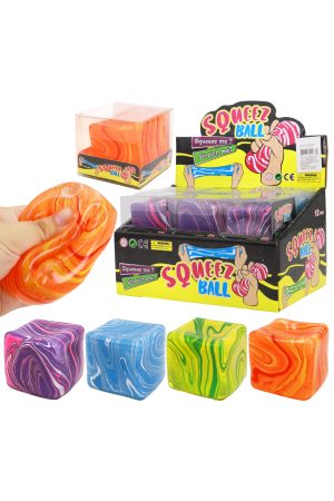 Marbled Cube Putty Filled Squishy - 12 Pcs