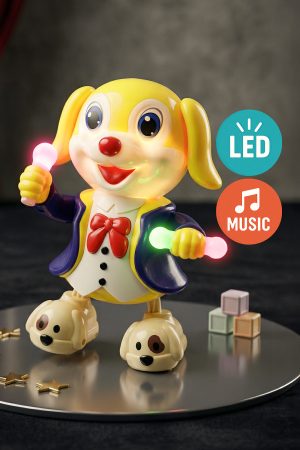 Funny Disco Dog Music LED Light-up Robot Toy - 3 Pcs