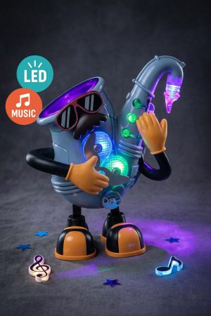 Funny Saxophone Music LED Light-up Robot - 6 Pcs