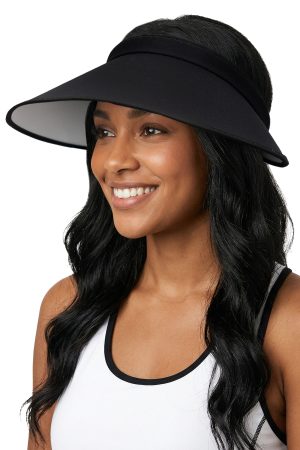 Seamless Basic Solid Wide Brim Sun Visor