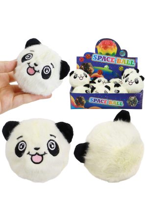 Panda Bear Fuzzy Soft Pom Pom Throw Bouncy Stress Ball