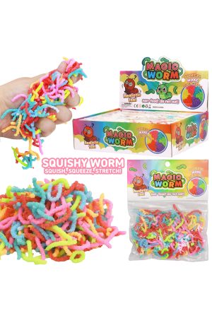 Squeeze Magic Wiggly Noodles Fidget Sensory Squishy Bag