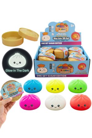 Glow In Dark Dumpling Squishy Bao Bun Blind Box - 12 Pcs